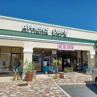 the front of the restaurant