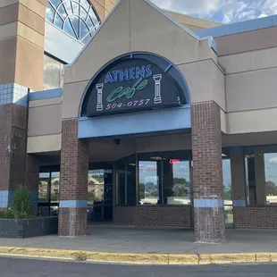 the front of the restaurant