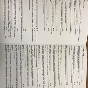menu