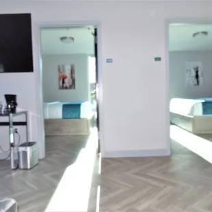 King and Queen size bedrooms inside of the 2 bedroom executive suite.