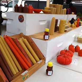 a variety of products on display