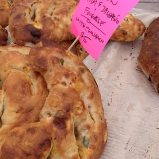Ham and Jalapeño fougasse at avalanche bread