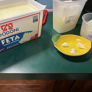 I served a feta tasting trio- Greek, French, Bulgarian  All was delicious, but 75% of guests agreed the French was best!