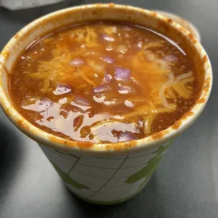 Bowl of Chili. Very filling on a cold day.