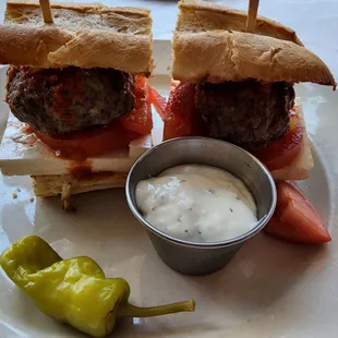 Meatball and Feta Sandwich