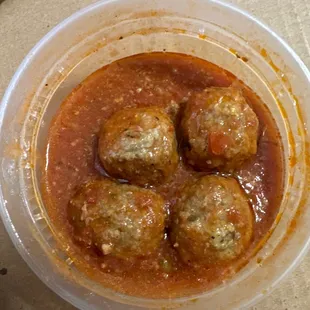 a bowl of meatballs