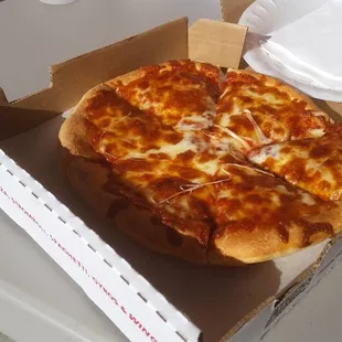 9 inch pizza for like $6 perfect for 2 people!