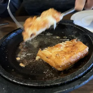 Flaming cheese