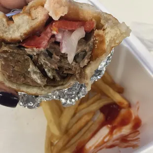 lamb gyro with fries