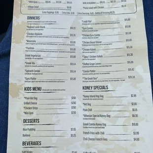 Menu side 2