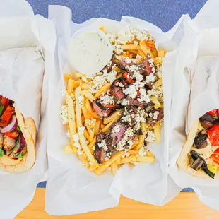 three different types of food