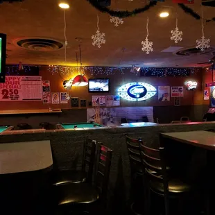 a billiards table and pool tables