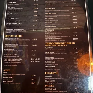 Front menu