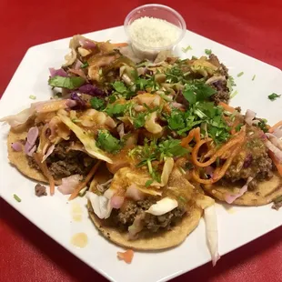 a plate of mexican food