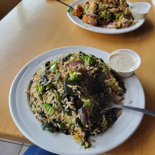 Build Your Own Stir Fry With jerk mushrooms, seaweed and broccoli