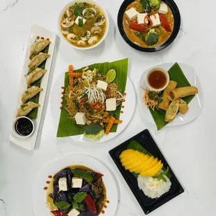 a variety of dishes