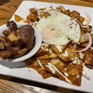 Chilaquiles with Smashed Potatoes