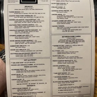 Brunch Menu as of 5/23/21