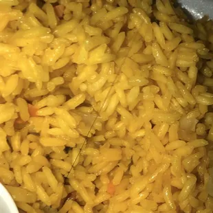 Hair in the rice.
