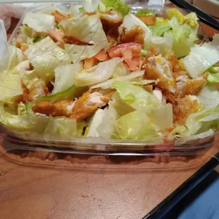 This Crispy Chicken Salad did look beautiful before I started cutting into it lol! I&apos;ve had 2, YES 2 of thee exact same salads within 4 hrs!