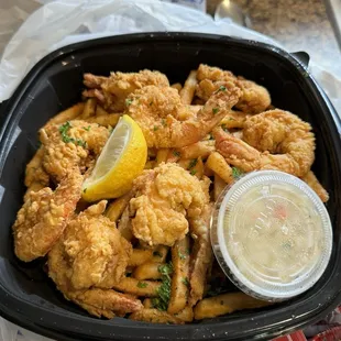 Fried shrimp platter