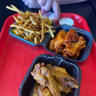 Atl dry and honey habanero fries and ranch!