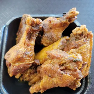 Dry rub.  Their most hottest. Had good kick. Had spicier but had good flavor.