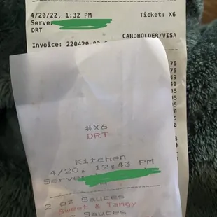 Ordered at 12:43 ... finally left at 1:32