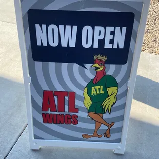 a sign with a chicken on it