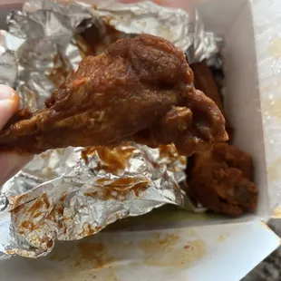 Dry, hot wings