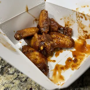 6 traditional, Honey barbecue wings