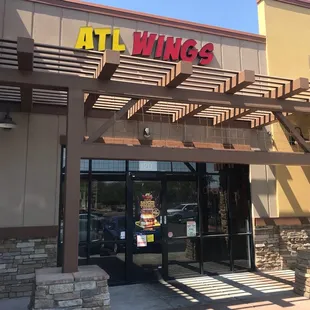 the entrance to the restaurant