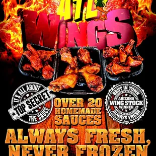 a poster for the arizona hot wings