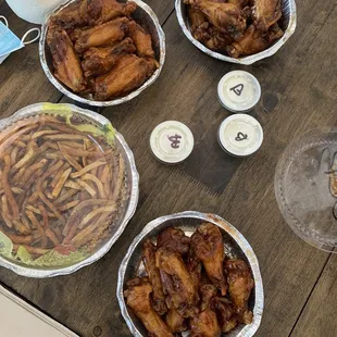 Okay 36 wings and fries.