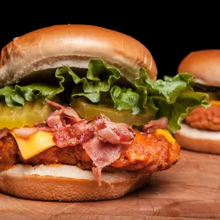 Spicy Chicken Burger. Add bacon and your favorite homemade sauce.