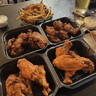 Honey BBQ and medium, seasoned fries