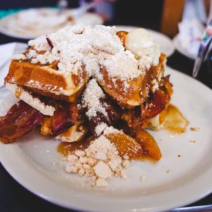 Georgia peach chicken and waffles