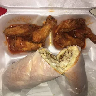 Philly chicken and wings combo. After I was done eating I wasn&apos;t full maybe next time I&apos;ll add the fries