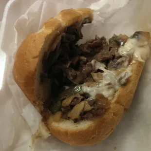 Goey goodness Philly cheese steak