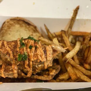 grilled chicken and french fries