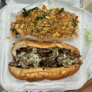 Philly cheesesteak Chicken fried rice