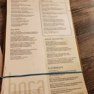 the menu
