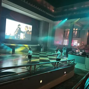 Dancing to the music