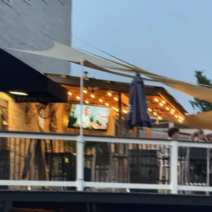 Outdoor seating at on the deck.