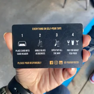 Instructions for beer card and pouring