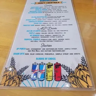 Drink menu 1