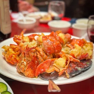 Lobster with ginger and scallions