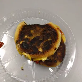 Burnt turkey burger...and that&apos;s just the bun...you should see the pattie!