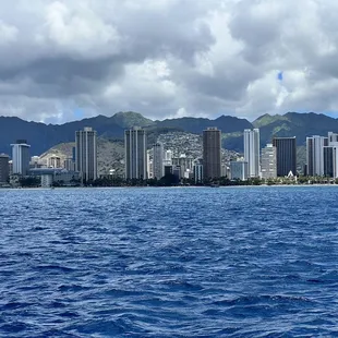Skyline from the top of the submarine