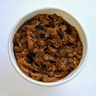 Zaalouk which is vegetarian side dish made of eggplant